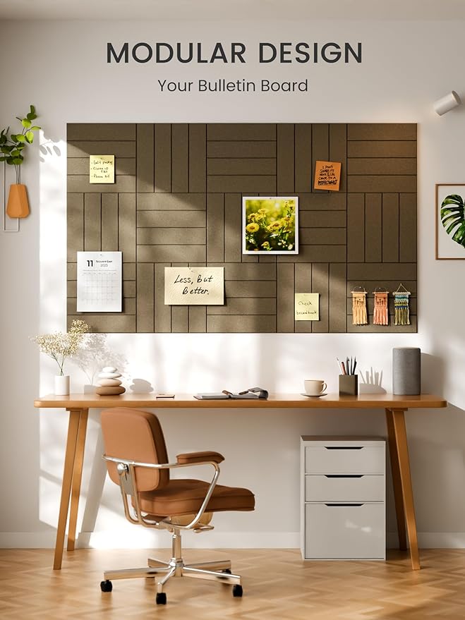 Bumusty Large Cork Board Alternative-48 x 36" Felt Bulletin Board Tiles - Image 6