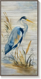 Framed Vertical Blue Heron Living Room Wall Art, Large Vintage Bird Picture - Image 9