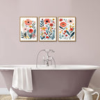 KISSFOX Colorful Wildflower Canvas Wall Art Set Of 3 Flowers Pictures Prints - Image 5