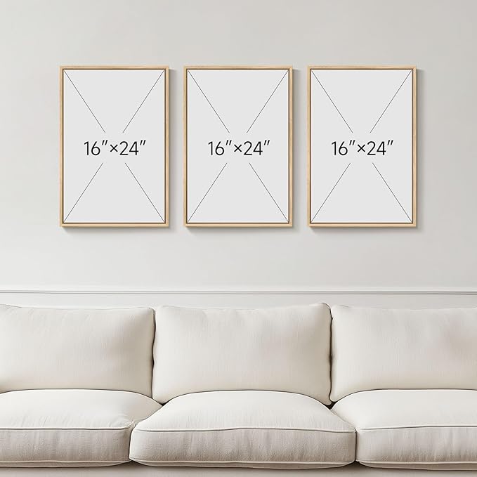 Framed Mid Century Modern Boho Wall Art Bedroom, 3 Piece Tropical Sage Green - Image 3