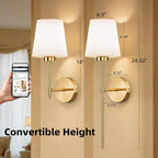 IRONPAX Wall Sconces Battery Operated Set of 2, Wireless Rechargeable Wall - Image 2