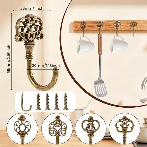 20 PCS Vintage Metal Wall Hooks, Bohemian Decorative Hook - Image 2