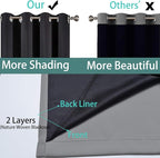 Yakamok 100% Blackout Thermal Insulated Grommet Curtains, Noise Reducing - Image 5