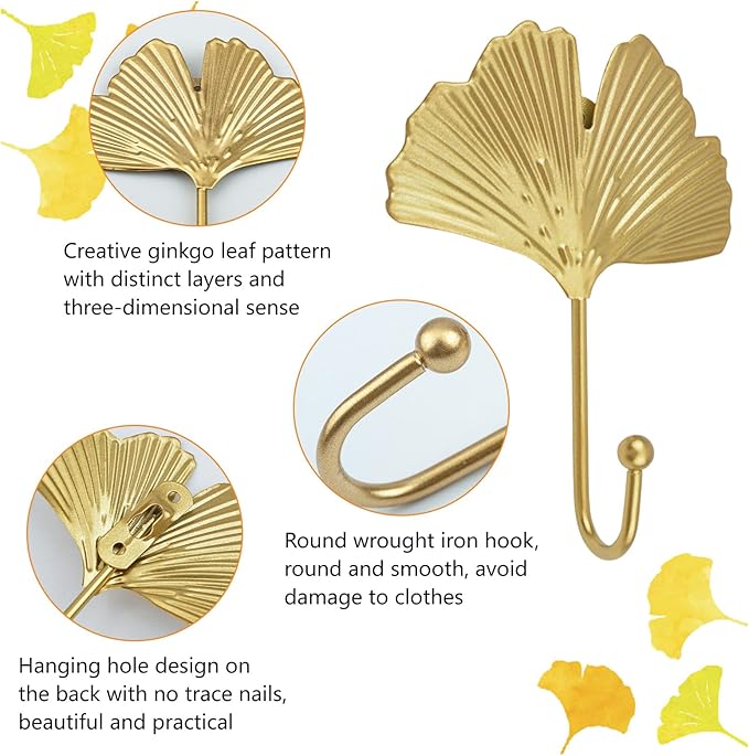 MOROBOR Decorative Leaves Iron Hooks - Image 4