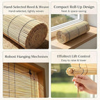 Blackout Bamboo Roller Shades for Outdoor Patio Reed Roll Up Blinds 24" 36" 48" - Image 4