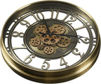 CLXEAST 21 Inch Industrial Moving Gears Wall Clock, Modern Farmhouse Arabic - Image 4