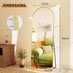 GLSLAND-21x64 inch Full Length Mirror-Aluminum Alloy Frame-Arch Mirror Full - Image 7