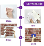 3D Peel and Stick Faux Brick Wall Panels 11.8" x 11.8" 10-Pack, Small - Image 6