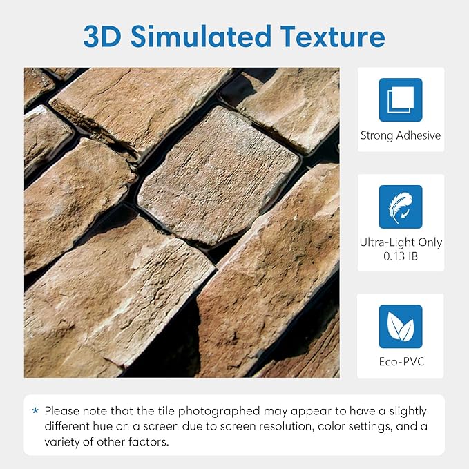 COMSTICKC 3D Faux Stone Wall Panel Peel and Stick Wall Stickers, Not Real Stone - Image 4