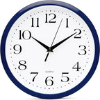 Bernhard Products Navy Wall Clock Silent Non Ticking by BernhardProducts