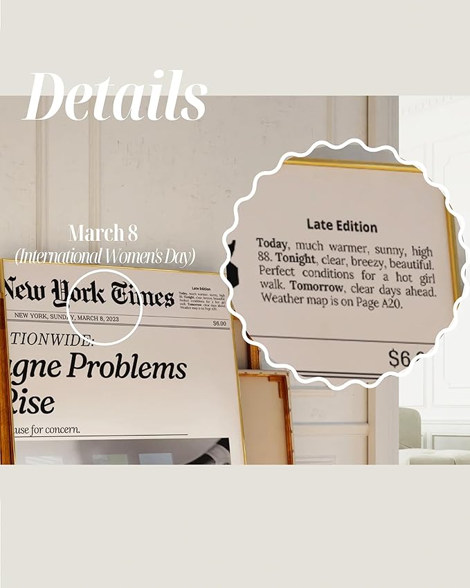 iHery Unframed Trendy Hot Girls NewsPaper Wall Art Prints, 12x16in Canvas Wall - Image 3