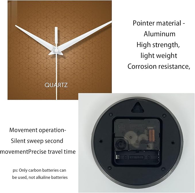 XFM Brown Wall Clock 12 Inch Modern Silent Wall Clocks Battery Operated Round - Image 7