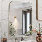 40x30 Inch Brushed Nickel Bathroom Mirror, Framed Rectangle Mirror - Image 7