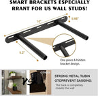 BGMG Wood Floating Shelves for Wall 16 inch Set of 2, Rustic Wooden Wall Mount - Image 3