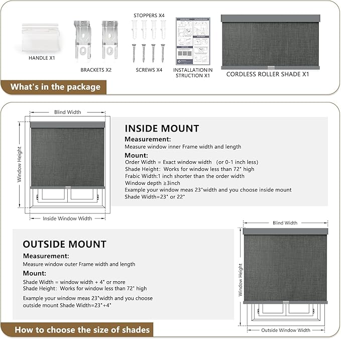 AOSKY Custom Linen Roller Blinds Shades - Image 6