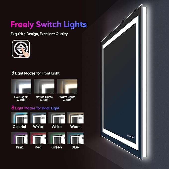 Antok 28"x 60" LED Bathroom Mirror - Image 8