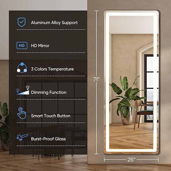 Mirror Full Length, Upgraded Body Wall Mirrors - Image 2