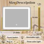 ROLOVE Gold Vanity Mirror with Lights - Image 3