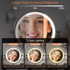 5000mAh Rechargeable Wall Mounted Lighted Makeup Vanity Mirror Double Sided 1X - Image 4