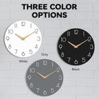 cicininc Wall Clock, 10 Inch Wooden Silent Non-Ticking, Decorative Battery - Image 2