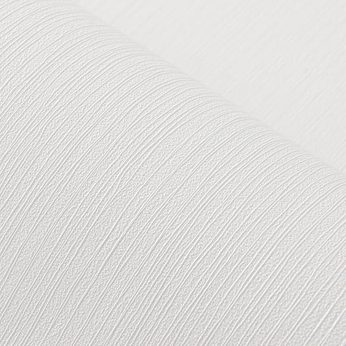 White Grasscloth Wallpaper Peel and Stick Fabric Linen Textured 24"x394" - Image 3