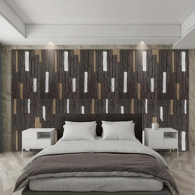 OUZUGIE 4 PCS Faux Stone Wall Panel 47.2’’ x 23.6’’ Interior Exterior Wall - Image 7
