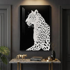 Framed Modern Animal Black and White Wall Art, Large Leopard Animal Prints - Image 5