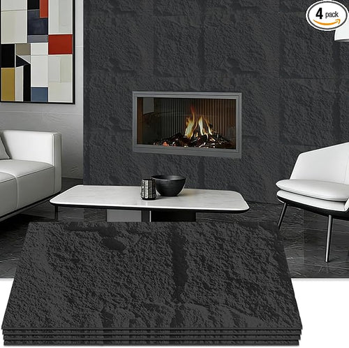 3D Faux Stone Wall Panels, Cement Texture Thicker Accent by Unknown
