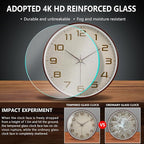 Woodgrain Wall Clock, Silent Non-Ticking Battery Operated Clock 10 Inch - Image 5
