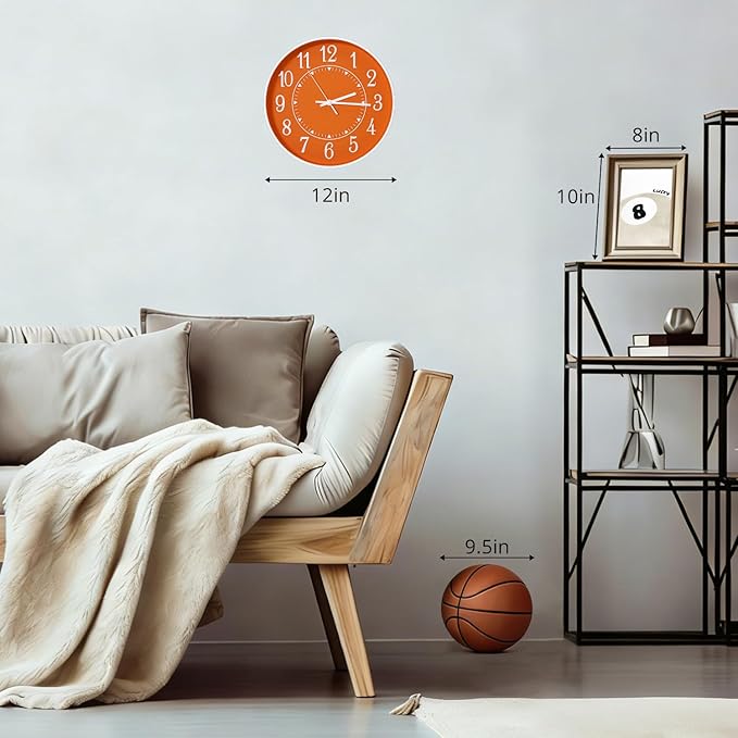 Wall Clock Modern Non-Ticking Battery Operated Silent Wall Clocks Simple Style - Image 3