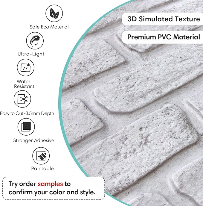 Commomy Faux Brick 3D Wall Panels - Image 3
