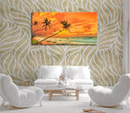 Tropical Beach Sunset Large Wall Art – Stretched & Framed Ocean Waves Canvas - Image 5
