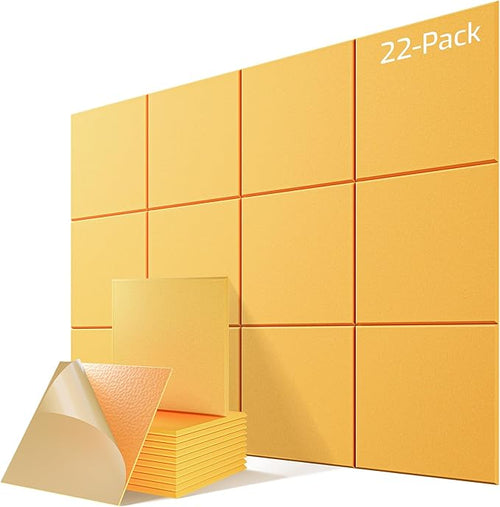 22 Pack Self-Adhesive Acoustic Panels, Soundproof Wall Panels by Lebenforce