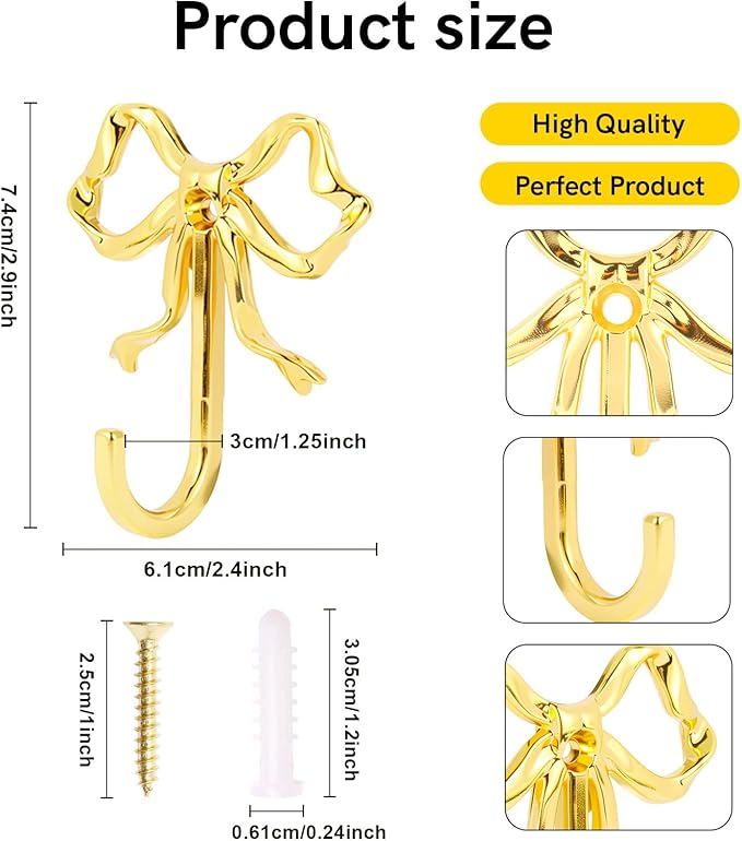 10 Pcs Gold Bow Hooks, Bow Hooks - Image 2