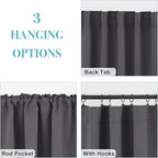 RYB HOME Blackout Grey Curtains - Image 6