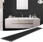 WPC Slat Wall Panels 8 Pack 96" x 8.2", Waterproof Fluted Wall Paneling by LARWORKS