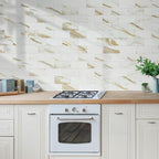 AULIGET 4-Piece Calacatta Gold Marble Look Peel and Stick Backsplash Wall Tiles - Image 5