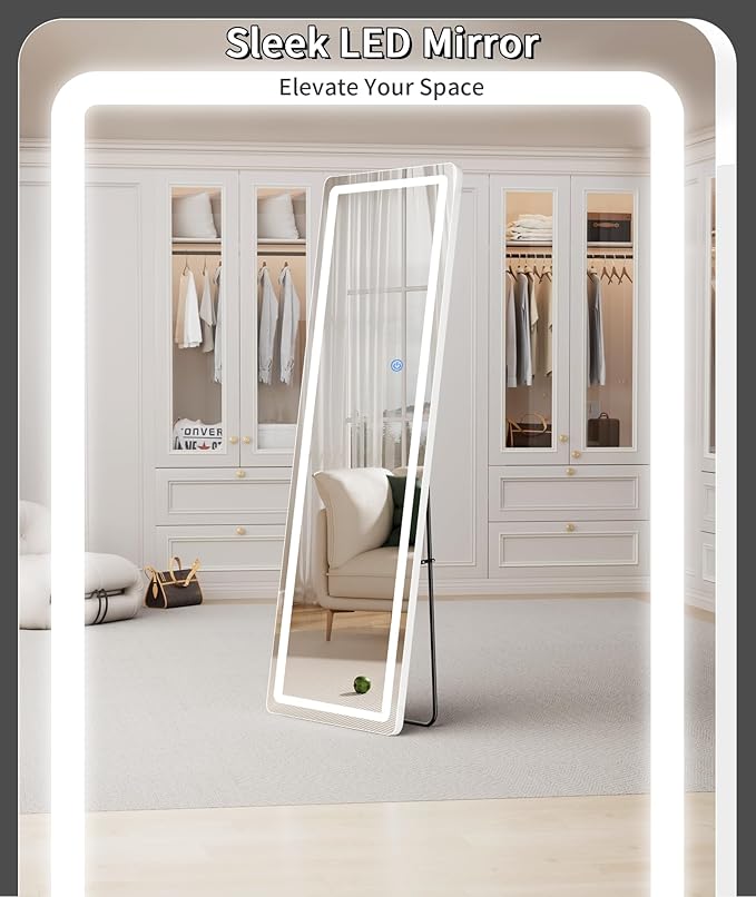 Koonmi Full Length Mirror with LED Lights, Big Mirror - Image 4