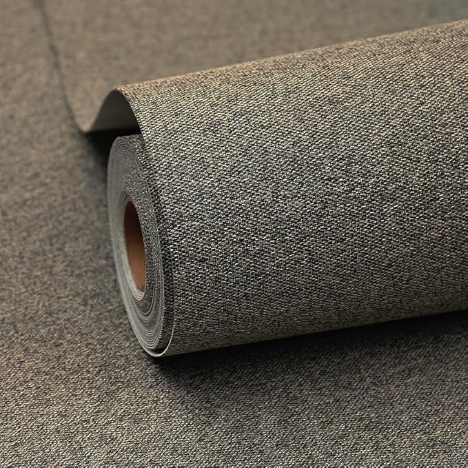 Blended Brown Peel and Stick Wallpaper Slight Velvety Feeling Woven Fabric by Unknown