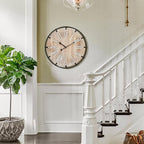 24 Inch Large Farmhouse Wall Clock, Rustic Wooden Wall Clock Decorative - Image 6