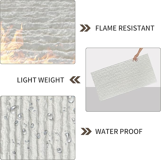 3D Faux Stone Wall Panels, Lightweight & Waterproof Accent Marble Flowing Stone - Image 3
