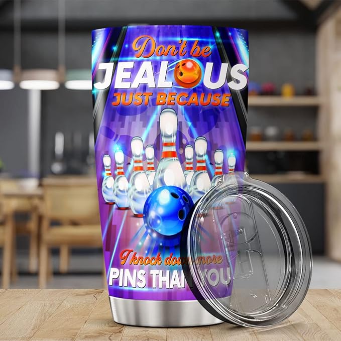 CUBICER Bowling Coffee Mugs Bowling Ball Tumbler Stainless Steel Tumblers Travel Insulated Mug 20 Oz Cup Gifts For Women Men On Christmas Birthday Party Supplies Home Decorations