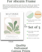 Unframed Sage Green Wall Art Set of 3, 12x16IN Abstract Matisse Wall Decor - Image 2