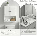 Bathroom Wall Cabinet, Over Toilet Storage Hanging Cabinet Adjustable Shelves - Image 4
