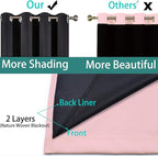 Yakamok 100% Blackout Lined Panels, Thermal Insulated Blackout Curtains - Image 4