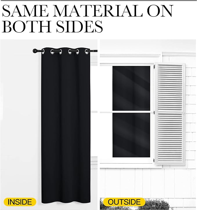 NICETOWN Bathroom Blackout Thermal Curtains and Drapes, 2 Panels, 42 inches - Image 6
