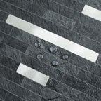 AULIGET 2 Sheets Black Slate Peel and Stick Backsplash, PVC Mixed Metal Silver - Image 3