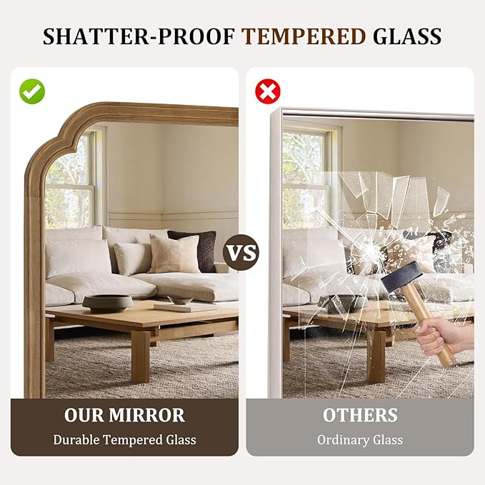 WallBeyond 24" x 36" Rounded Corner Arch Wall Mirror - Image 6