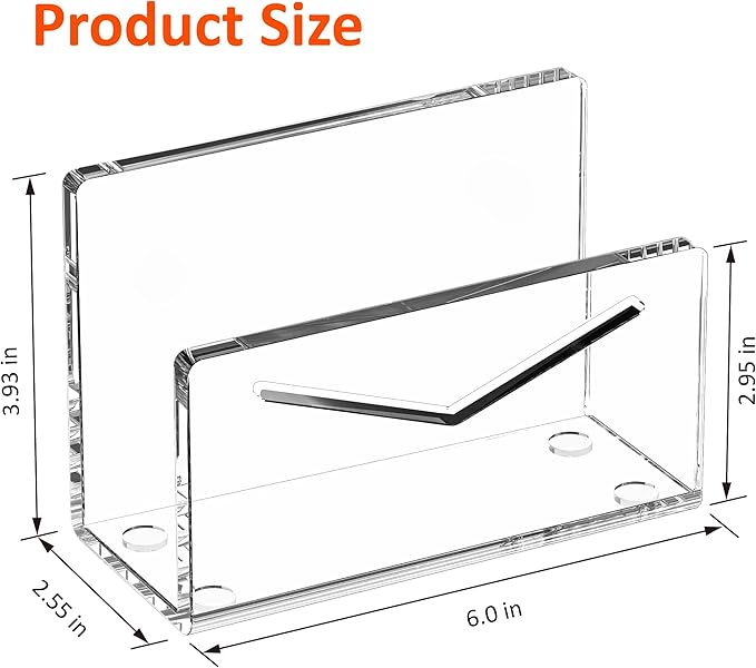 FUCDTEFC Acrylic Mail Holder, Vertical Envelope Mail Holder - Image 2