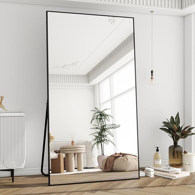BEAUTYPEAK 76"x34" Rectangle Full Body Floor Mirrors, Full Length Mirror by BEAUTYPEAK